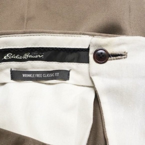 EDDIE BAUER Men’s Flat Front Khaki Chinos Pants 40 W/30 L - Picture 7 of 8
